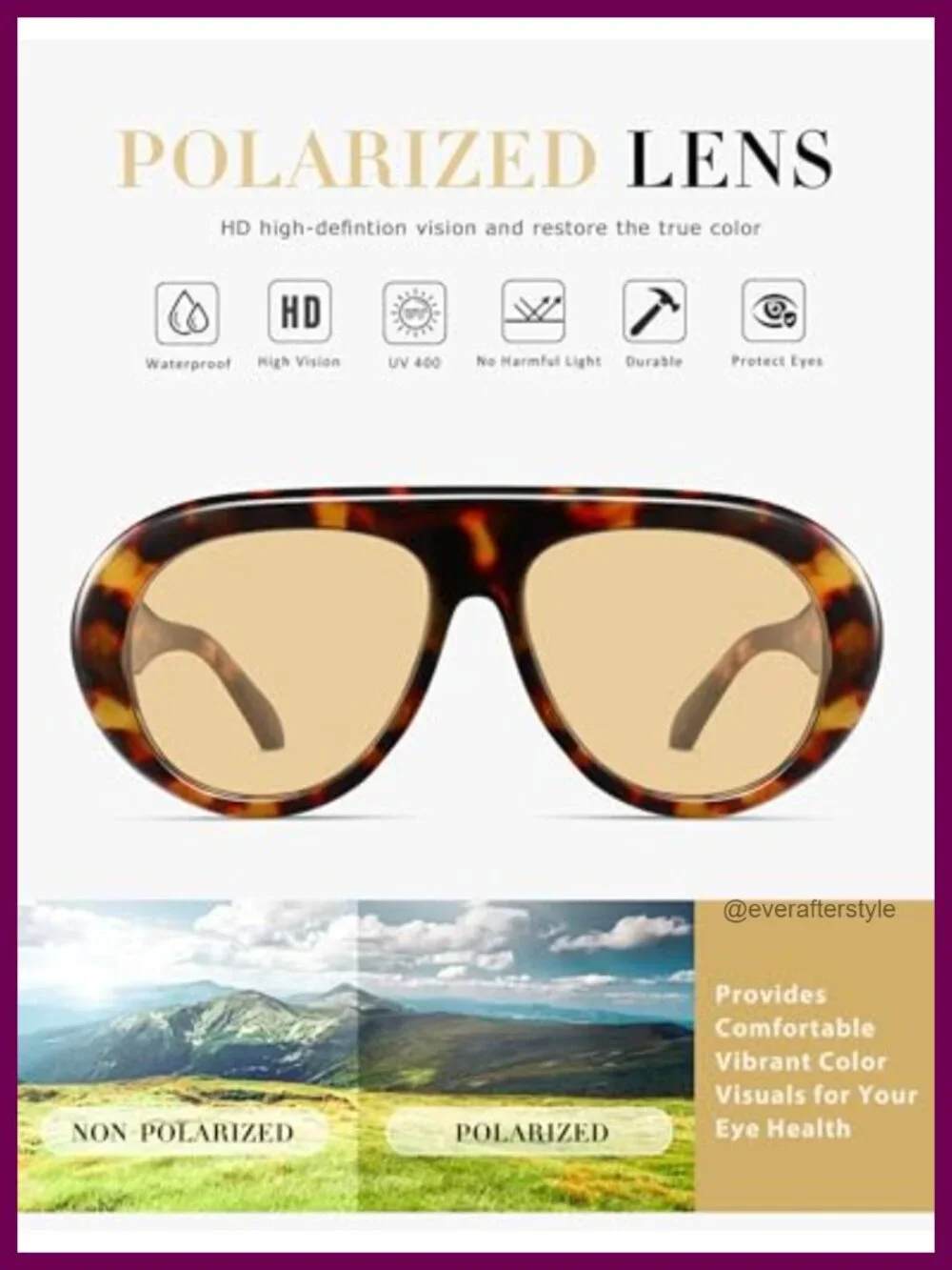 Oversized Polarized Aviator Sunglasses for Women Retro 70s Shield Style UV400